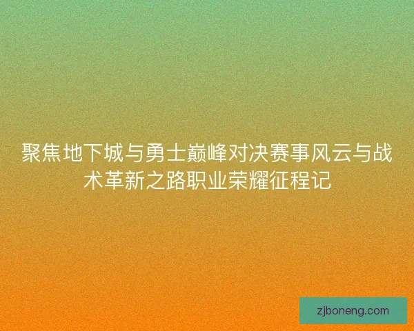 聚焦地下城与勇士巅峰对决赛事风云与战术革新之路职业荣耀征程记